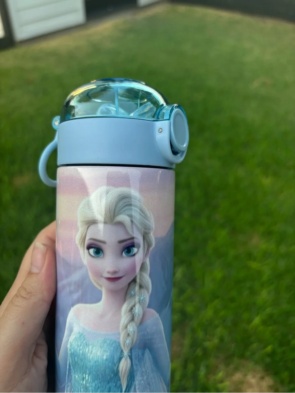 Elsa Blue Stainless Steel Kids Water Bottle - Frozen Theme 16oz